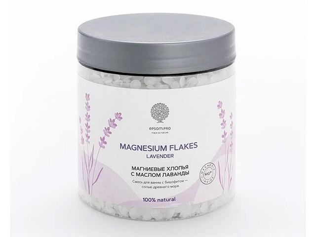*эпсом магниевые хлопья "magnesium flakes lavender". 400 г. mhl0400