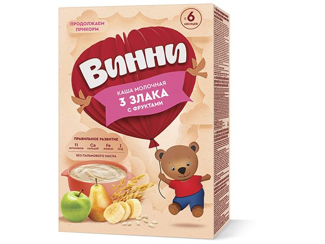 винни каша 220г. 3 злака+фрукты мол.