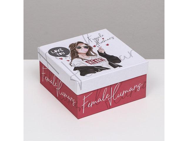 *коробка подарочная "love you" квадратная , 19  х 19 х 12 см 9305554
