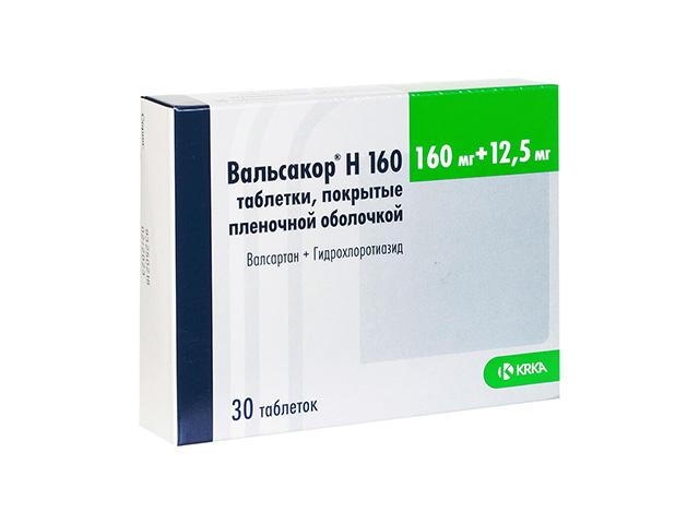 вальсакор н 160мг.+12,5мг. №30 таб. п/о /krka/ 0846