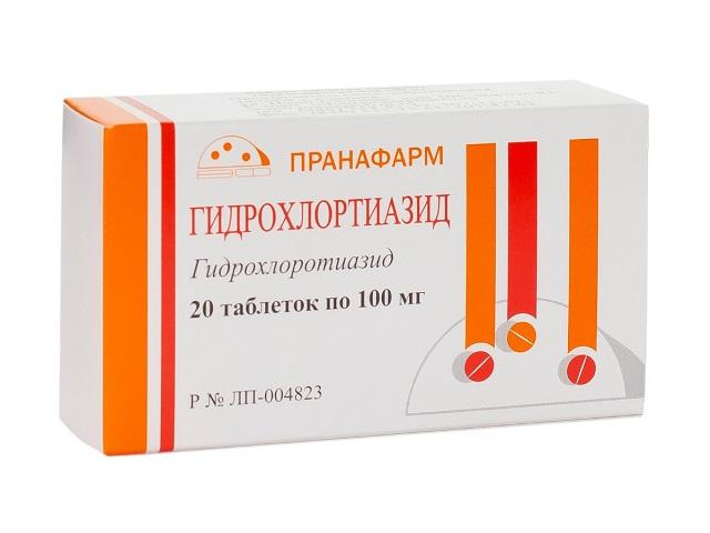 гидрохлортиазид 100мг. №20 таб./пранафарма/