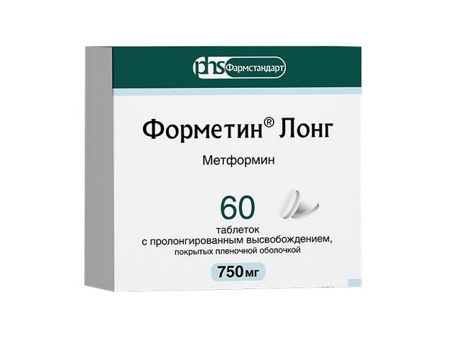 форметин лонг 750мг. №60 таб. пролонг.высв. п/п/о