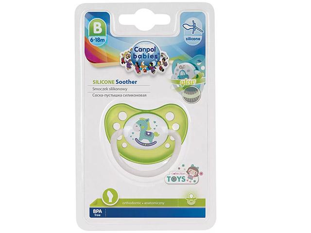 канпол соска-пустышка круглая сил. 6-18мес. зел. /арт.23/257/ [canpol]
