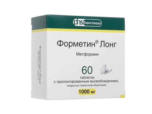 форметин лонг 1000мг. №60 таб. пролонг.высв. п/п/о