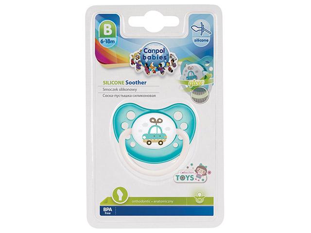 канпол пустышка силик. анатом. toys 6-18 бирюз. /арт.23/257/ [canpol]