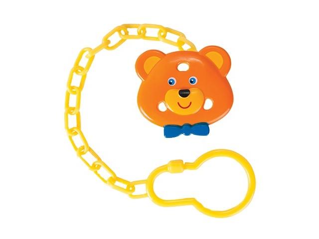 дино и рино прищепка для соски-пустышки "мишка" 0+, 1шт. (dino&rhino)