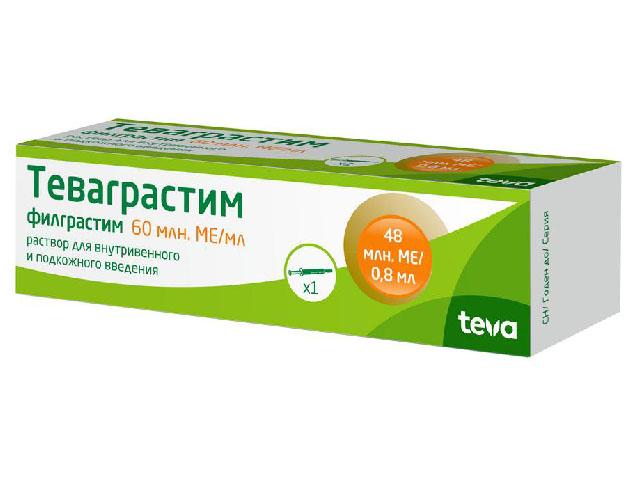 теваграстим 60млн. ме/мл. 0,8мл. шприц р-р+устр.
