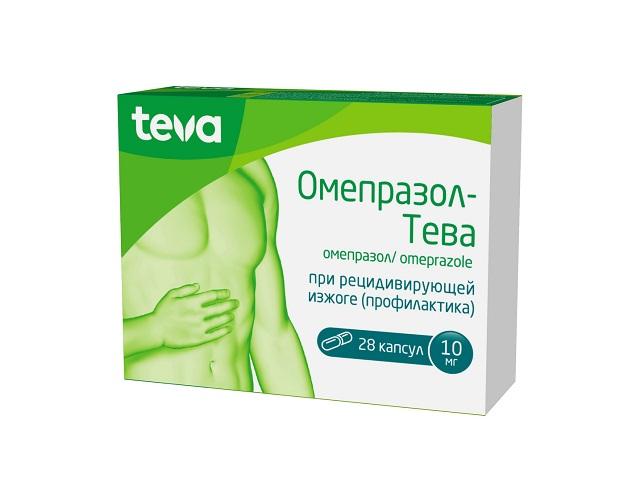 омепразол тева 10мг. №28 капс. 2522