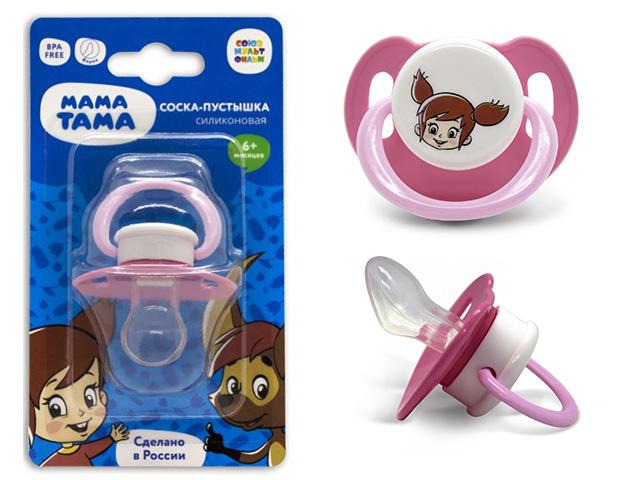 мама тама соска-пустышка анатом.силик."вера"  с 6+мес роз.