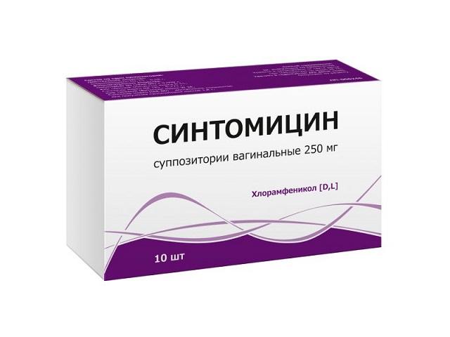 синтомицина 250мг. №10 супп.ваг. /тульская фф/