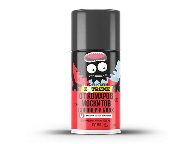 консумед аэрозоль-репеллент экстрим от клещей/комаров и мошек для нанесения на кожу и одежду 100мл (