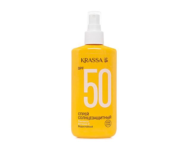 красса спрей солнцезащитный водостойкий spf 50, 150мл (krassa)