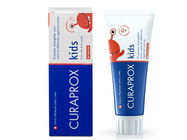 curaprox зубная паста kids zero клубника 60мл. kids zero