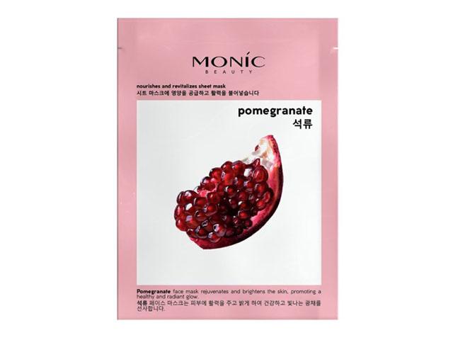 monic beauty тканевая маска для лица гранат, 24мл