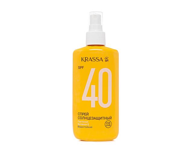 красса спрей солнцезащитный водостойкий spf 40, 150мл (krassa)