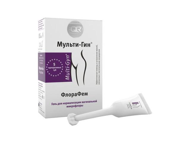 мульти-гин флорафем гель нормализации вагин. микрофлоры 5мл. №5