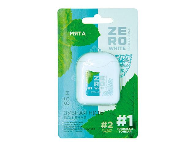 zero white зубная нить вощ. мята №1. 65м.