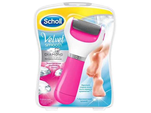 шолл вельвет смуф пилка д/ног эл.ролик. бриллиант. крошка розовая [scholl]