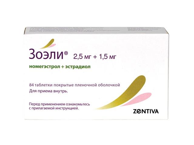 зоэли 2,5мг.+1,5мг.№84 таб. п/о