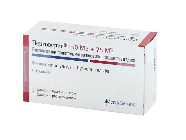 перговерис 150/75ме лиоф. д/р-ра фл.