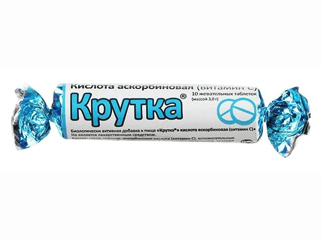 аскорбиновая к-та 25мг. №10 крутка сах. (бад)