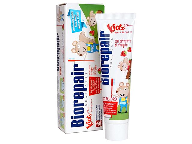 biorepair зубная паста для детей 0-6лет. земляника. 50мл.