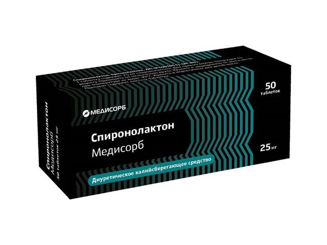 спиронолактон медисорб 25мг n50 табл