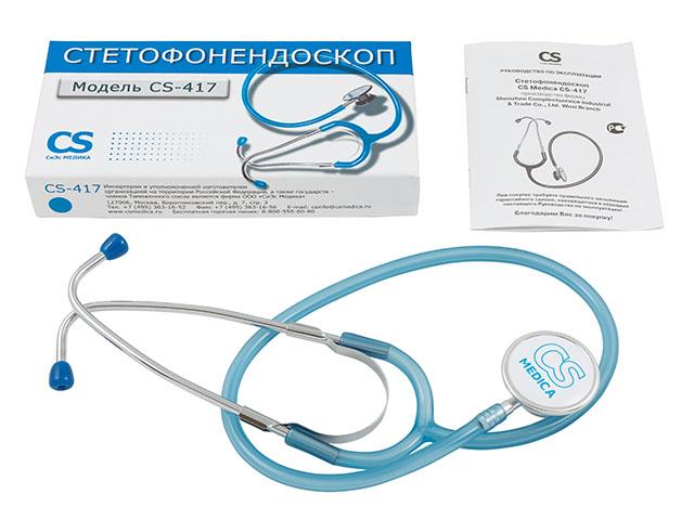 омрон стетофонендоскоп cs 417 голубой [omron]