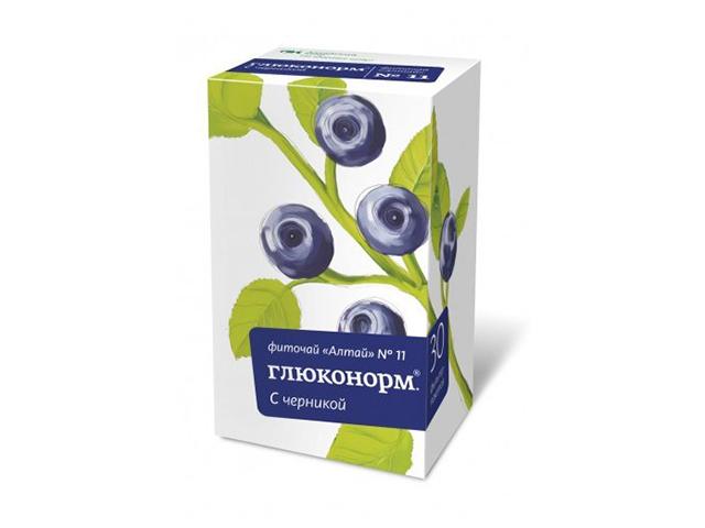 алтай фиточай №11 глюконорм черника №30 пак.