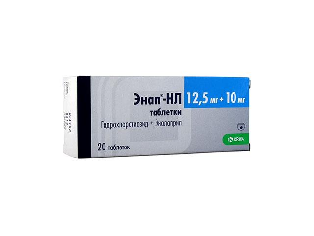 энап-hl 10мг+12,5мг. №20 таб. /krka/ 7246