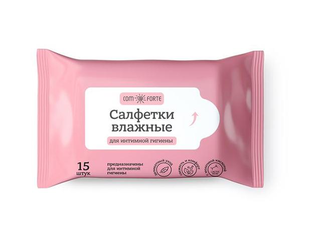comforte салфетки влажные д/интим гигиены (с молоч к-той и экстр ромашки) №15