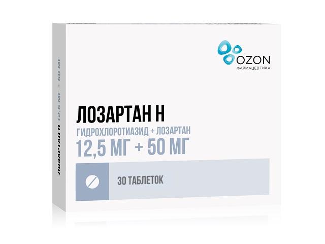 лозартан-н 12,5мг.+50мг. №30 таб. п/о /озон/ 5695