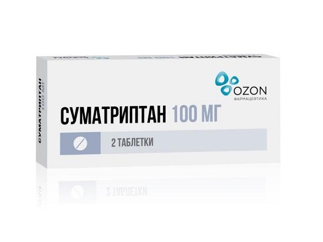 суматриптан 100мг. №2 таб. п/о /озон/ 5005