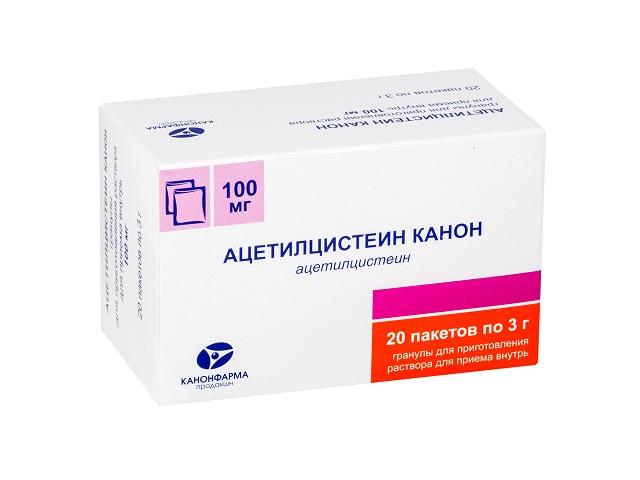 ацетилцистеин-канон 100мг. №20 гран. д/р-ра