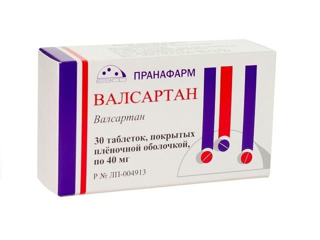 валсартан 40мг. №30 таб. п/о /пранафарм/ 3703
