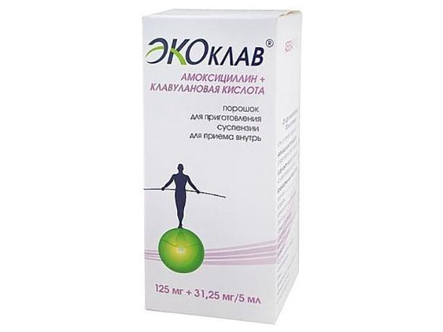 экоклав 125мг+31,5мг/5мл. 25г. пор. д/сусп. фл. /авва рус/ 5376