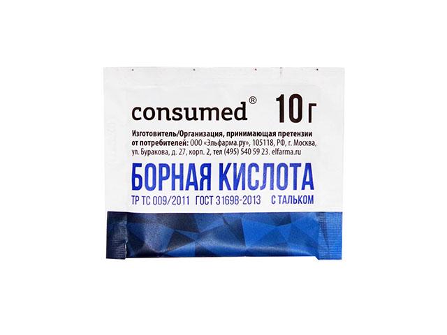 консумед борная кислота порошок с тальком, 10г. (consumed)