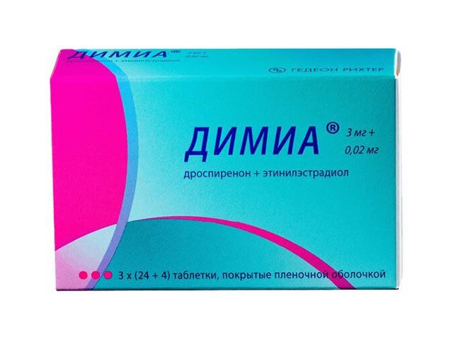 димиа 3мг.+0,02мг. №28х3(84) таб. п/о /гедеон рихтер/