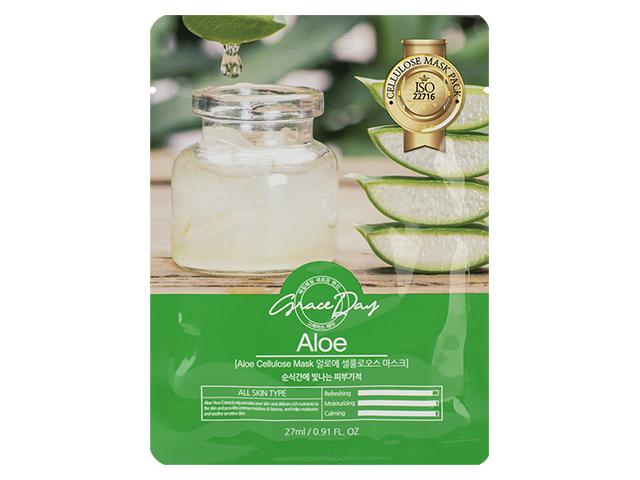 *grace day маска тканевая с экстрактом алоэ, 27мл. 653236