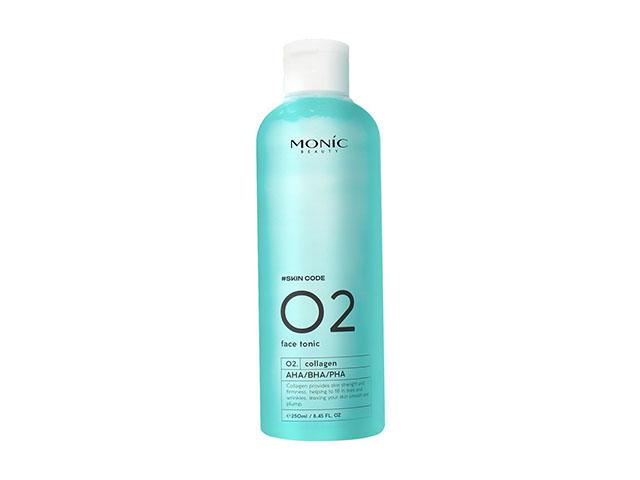 monic beauty skin code 02 коллаген и aha bha pha тоник для лица, 250мл