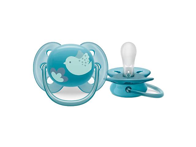 авент пустышка ultra soft птичка, синий (6-18мес) scf092/04[avent]