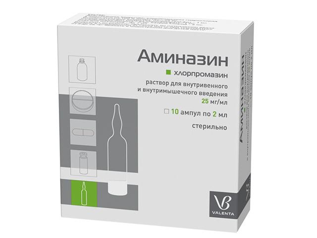 аминазин 25мг/мл. 2мл. №10 амп. р-р д/ин. в/в в/м