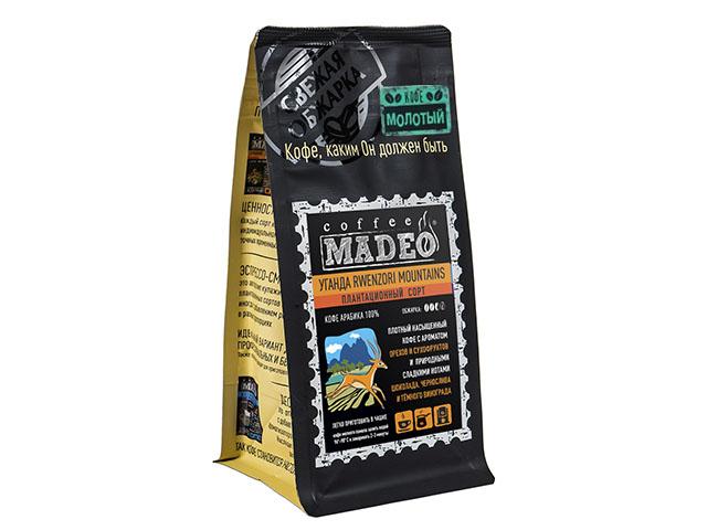 *мадео кофе rwenzori mountains уганда молотый 0,200 кг.