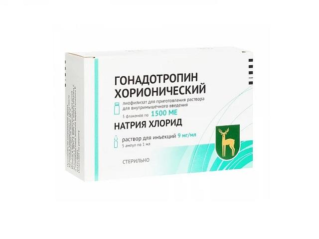 гонадотропин хор 1500ед с р-лем №5 фл. /мэз/