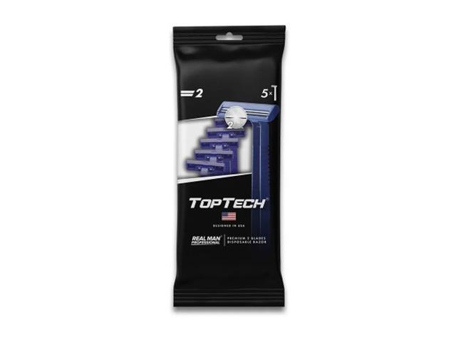 toptech набор одноразовых бритв 2 лезвия 5шт/уп (195017)