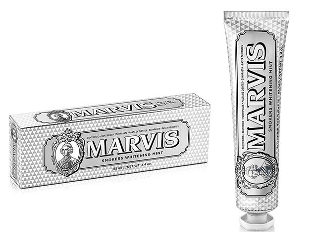 marvis зубная паста отбеливающая мята для курящих  (серебро) 85 мл