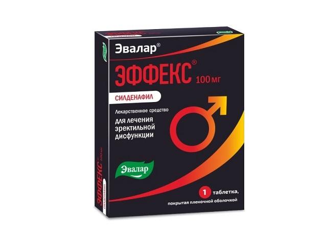 эффекс силденафил 100мг. №1 таб. п/п /эвалар/ 0531