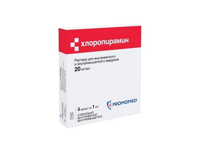 хлоропирамин 0,02/мл 1мл n5 амп р-р в/в в/м /биохимик/