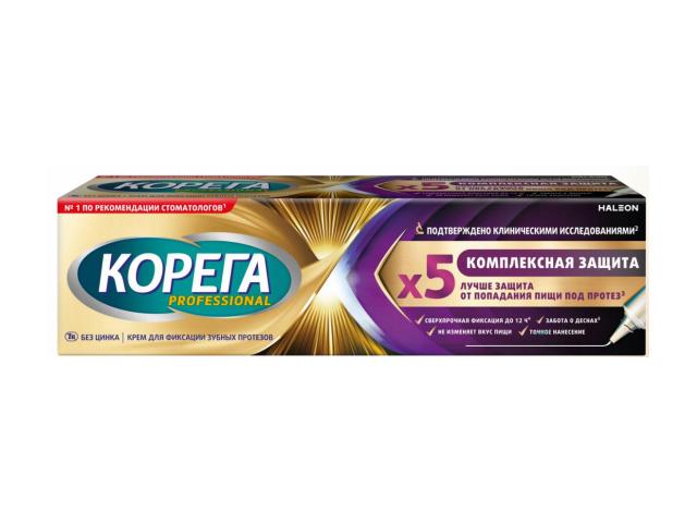 корега professional крем д/фикс. зуб. протезов 40г. комплексная защита