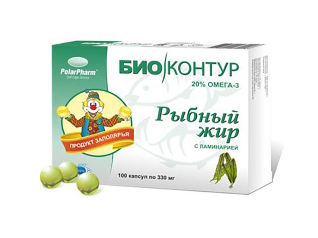 биоконтур рыбий жир ламинария №100 капс. (рыбный)